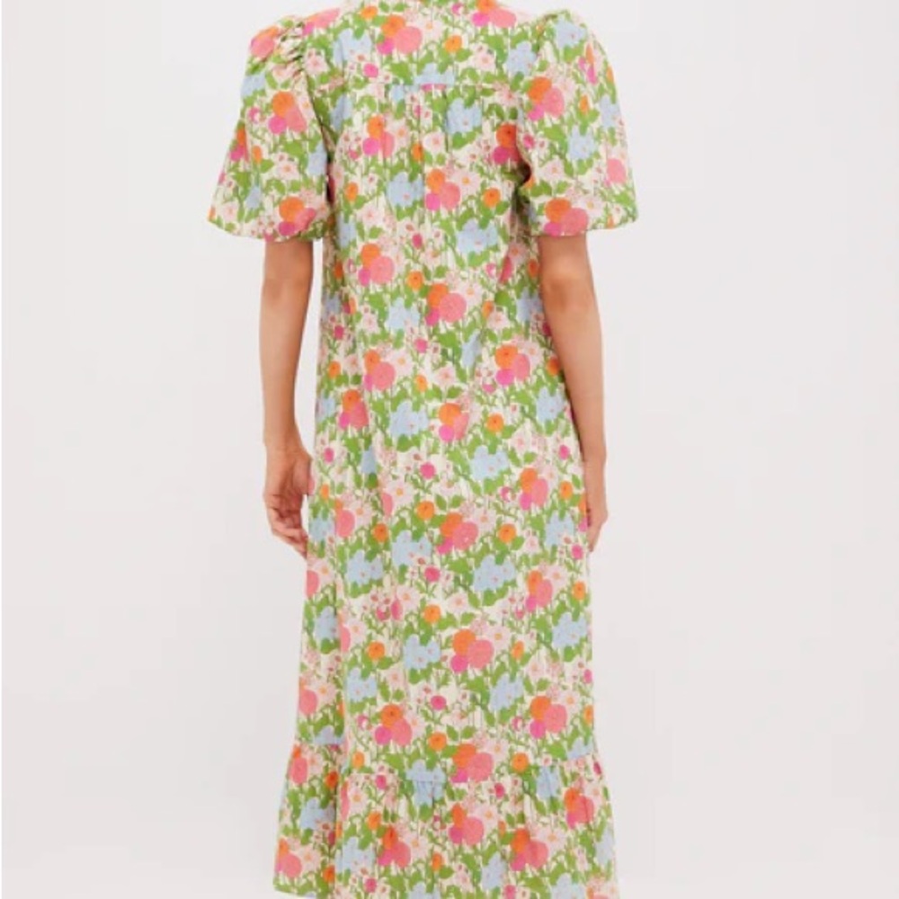 Tuckernuck Hyacinth House Multi Green Begonia Floral Mimi Midi Dress - Picture 3 of 5